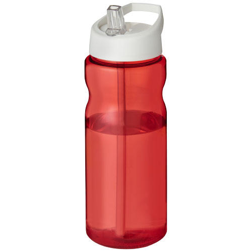 Bouteille de sport à couvercle 650ml personnalisée H2O Active® Base Rouge / Blanc